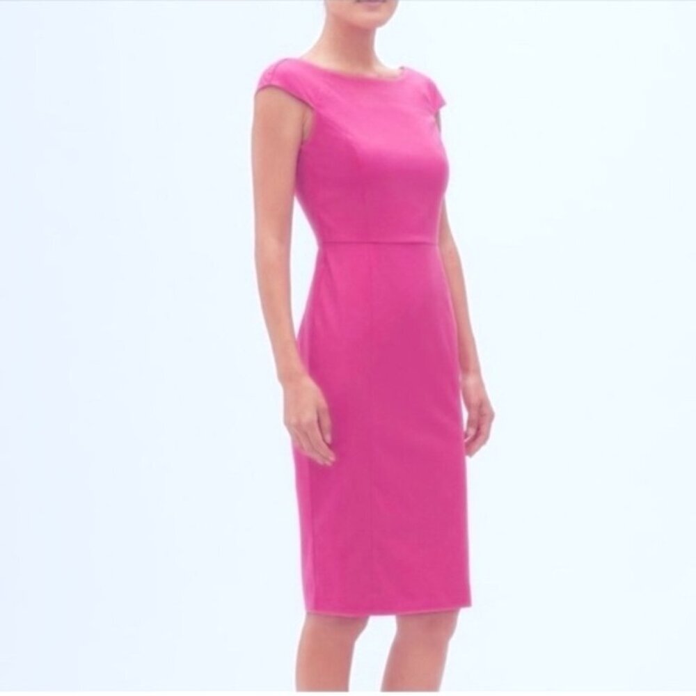 Banana Republic Midi Sheath Dress Pink Cap Sleeve Pencil Skirt Minimalist